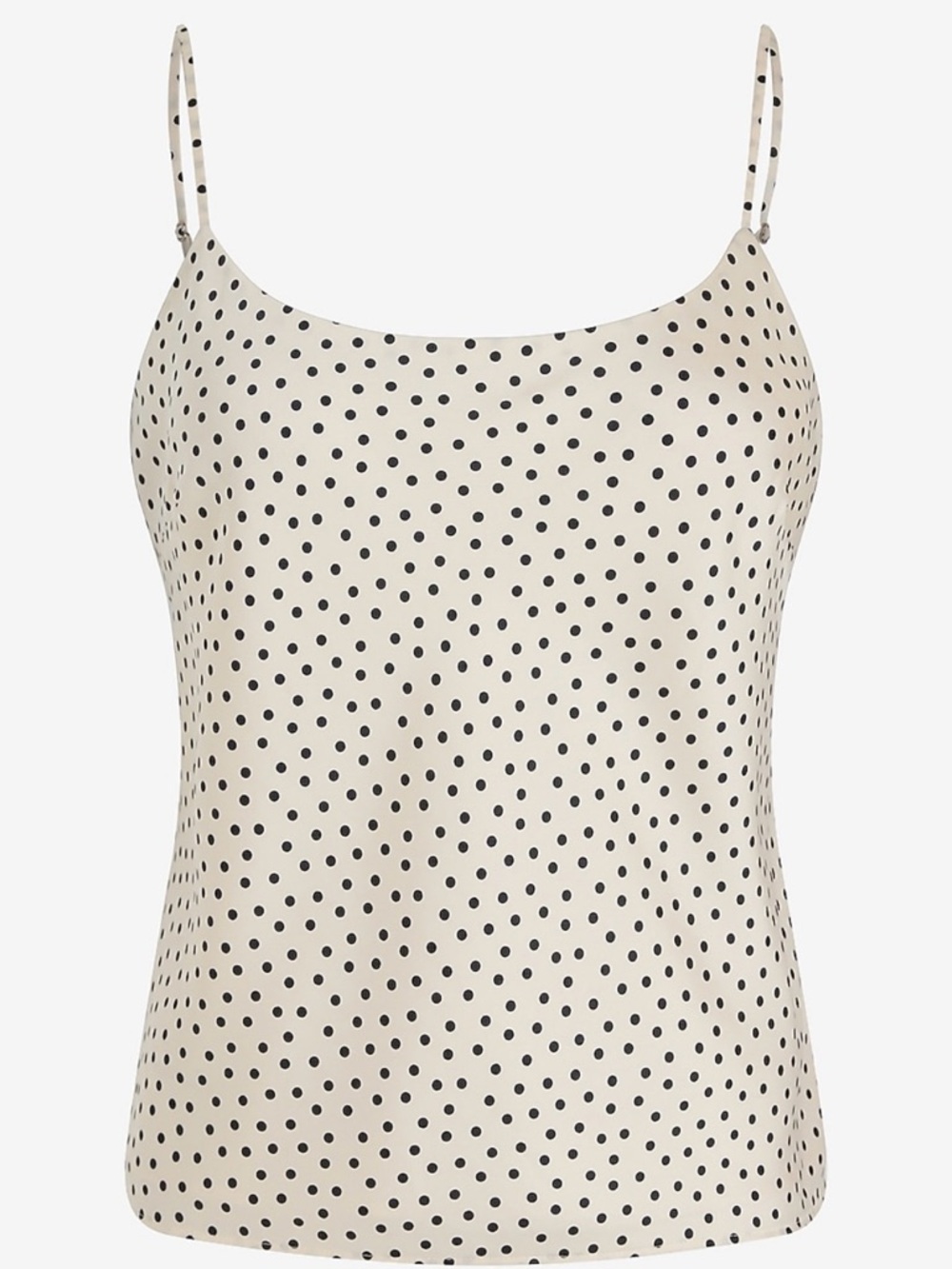 NWT Express. Satin Polka Dot Scoop Neck Downtown Cami White/Black Medium